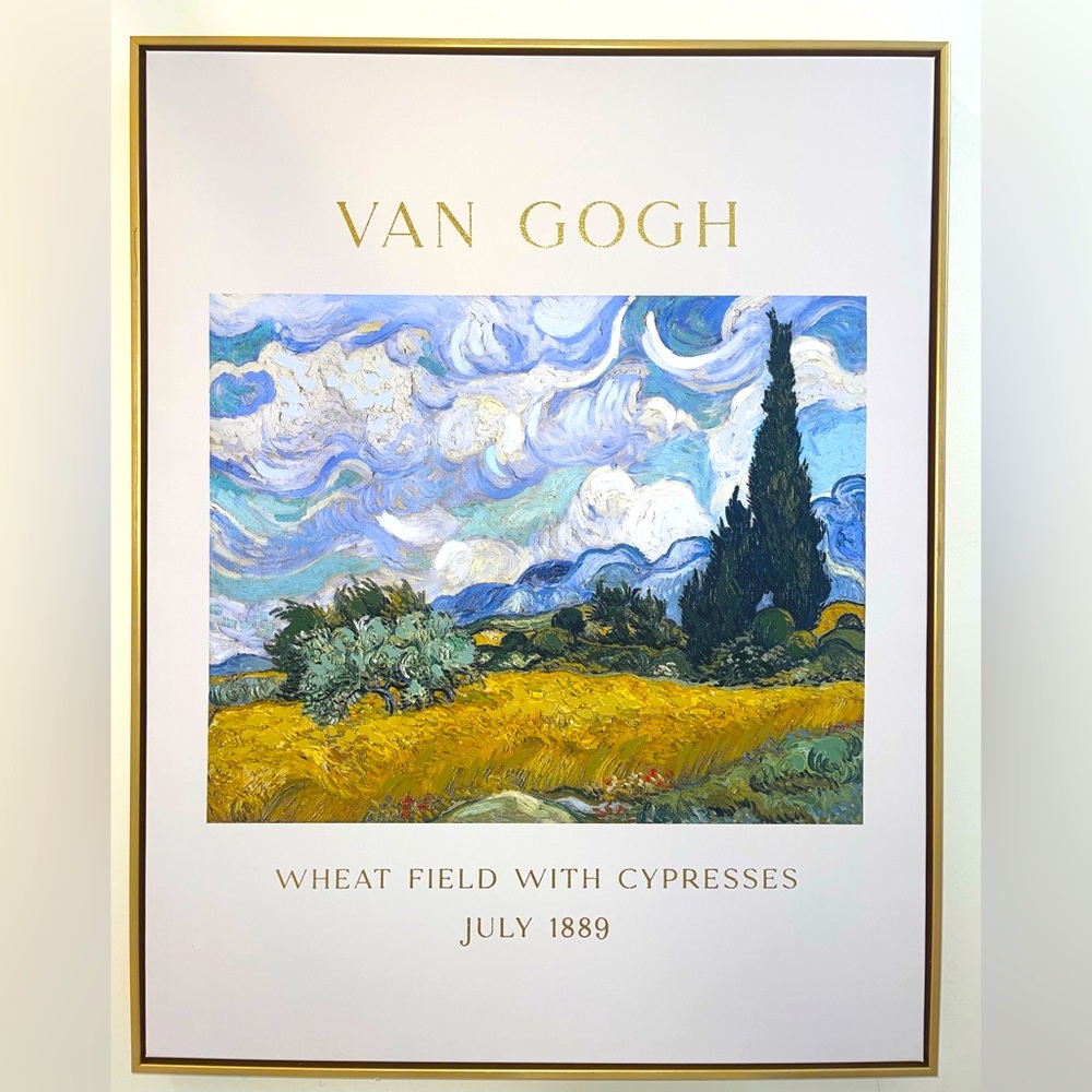 Van Gogh Wheat Field with gold frame